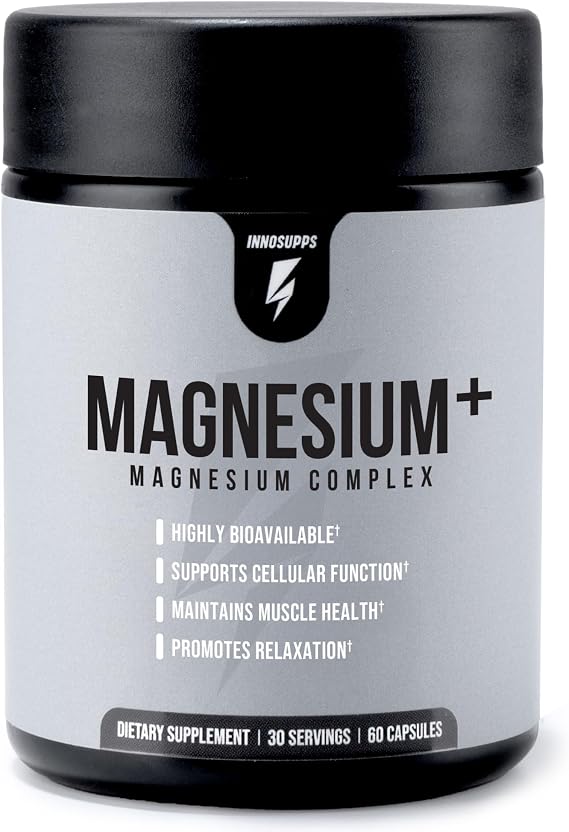 InnoSupps Magnesium Triple-Action Bioavailable Magnesium Complex - Supports Cellular Function, Muscle Cramps Relief, Restorative Wellness - Nighttime Sleep Supplement (30 Servings)
