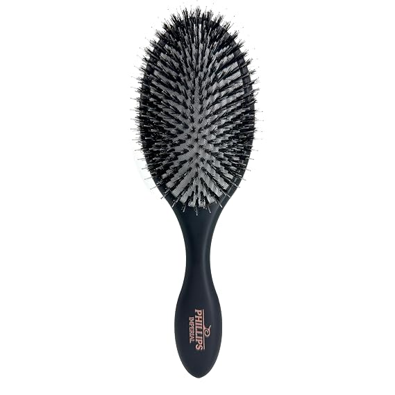 Phillips Brush Imperial Oval Cushion Hair Brush, Black, 9.5 Inches