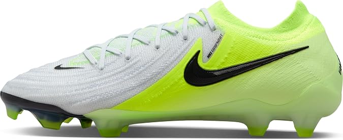 Nike Phantom GX 2 Elite FG Low-Top Soccer Cleats (FJ2559-003, Metallic Silver/Volt/Black) Size 8