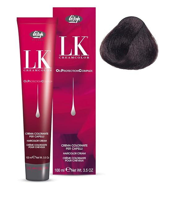 Lisap LK Oil Protection Complex Hair Color Cream, 100 ml./3.38 fl.oz. (4/07 - Medium Beige Brown)