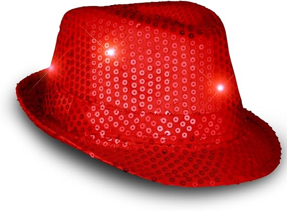 FlashingBlinkyLights Sequin Light Up LED Fedora Hat