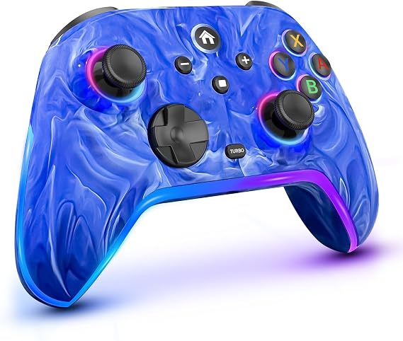 Wireless Switch Controllers for Nintendo Switch/Lite/OLED/Switch 2, 1200mAh Rechargeable Pro Controller, 10 Colors LED Light up, Switch Turbo Remote with Vibration/Motion Control/Turbo/Gyro/Wake up