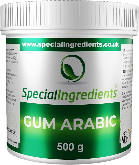 Gum Arabic Powder (Acacia) 500g Premium Quality, Vegan, Non-GMO, Gluten Free – Recyclable Container