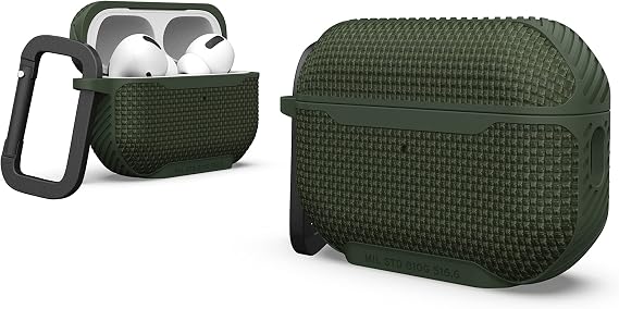 URBAN ARMOR GEAR UAG-APPRO2M-OL Case for Apple AirPods Pro 2nd Generation Shockproof/Carabiner Included/MagSafe Charging Compatible METROPOLIS Olive