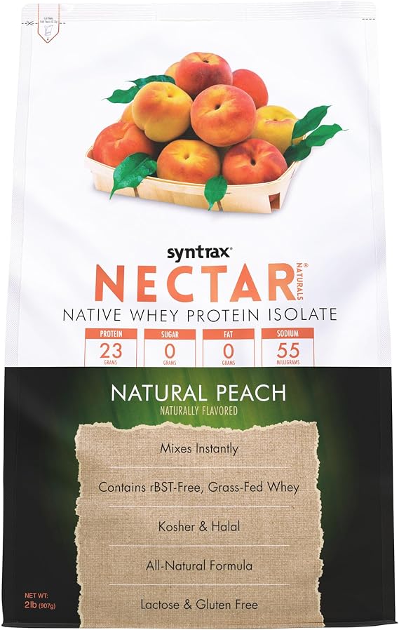 Syntrax Nectar Natural, Native Whey Isolate, Premium Natural Peach, 2 lb