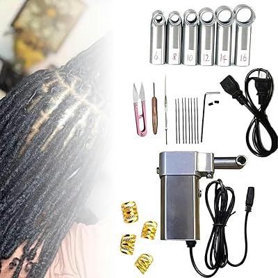 Dreadlock Maker with 6 Heads Electric Machine for Loc - Handheld Crochet Braiding Tool for Long Human Synthetic Hair
