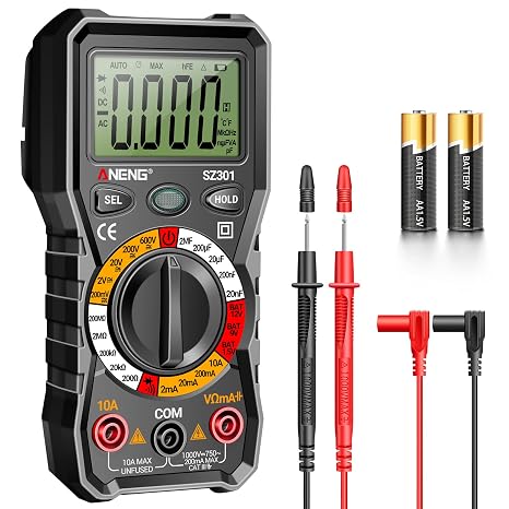 ANENG Digital Multimeter with Case,DC AC Voltmeter,Ohm Volt Amp Meter | Non Contact Voltage Tester Measure DC AC Voltage,Current,Resistance,Capacitance,Diodes,Flashlight Electric Tools Automotive