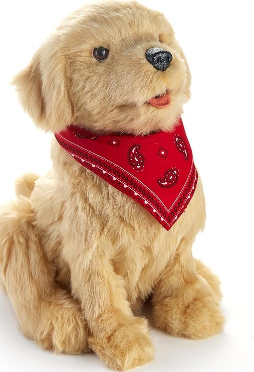 JOY FOR ALL Ageless Innovation Companion Pet for Seniors - Lifelike Animatronic Dog - Realistic Soft-Touch Coat & Heartbeat - Therapy Stuffed Animal - Toy for Alzheimer's & Dementia - Golden Pup | Lifelike & Realistic Companion with Soft Fur, Head and Tail Movements, Real-Feel Heartbeat and Two-Way Barkback Technology