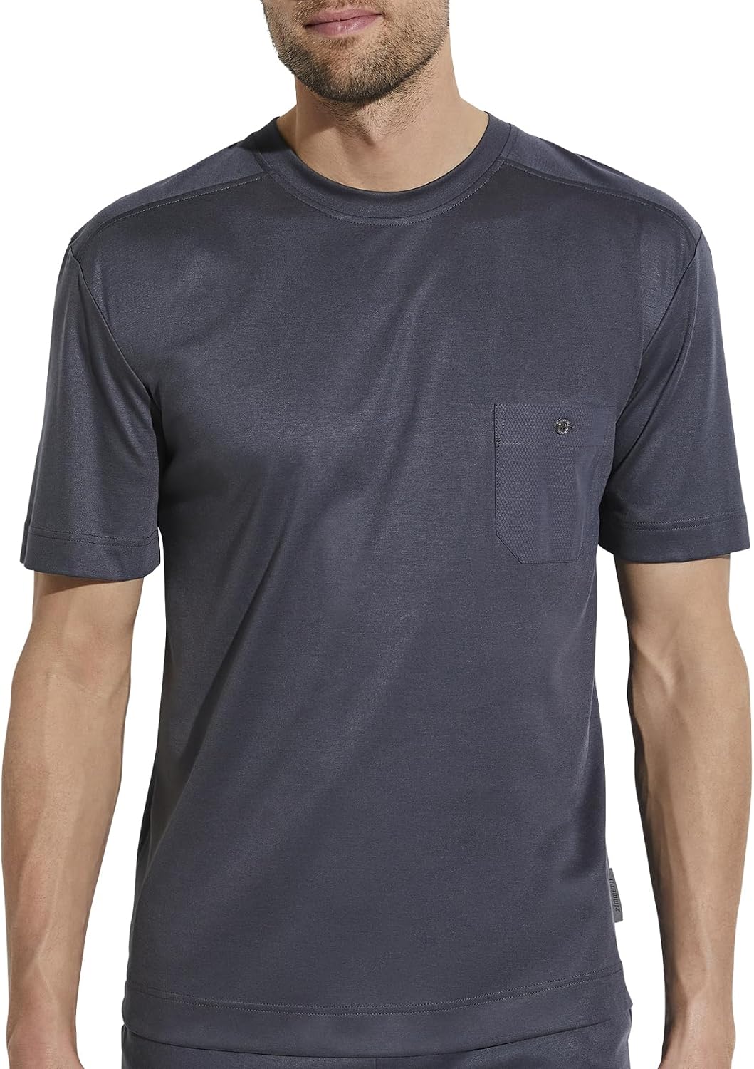 Zimmerli Mens -91 Modern Lounge Cotton Modal Blend T-Shirt, 8520, Phantom, M
