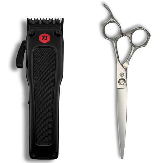 Professional Barber Bundle: 7-Inch Hair Cutting Shear and High-Torque Brushless Motore Electric Hair Clippers