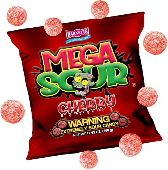 Barnetts Mega Sour Cherry Flavour Sweets, 500 g