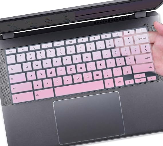 Keyboard Cover Skin for Acer Chromebook Plus 514 CB514 14, 2025 Acer Gateway Chromebook 311 314 CBO311 CBO314, 2024 Chromebook Plus 515 CB515 15.6 Keyboard Protector, Gradual Pink