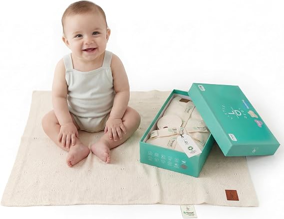Pointelle%100 Tencel Bebek Battaniyesi 76,2 x 101,6 cm, Sıcak Beyaz – Oeko-Tex Sertifikalı, İpeksi Yumuşak Hipoalerjenik Örgü, Termal Düzenleyici Kundak & Yeni Doğanlar için Alma