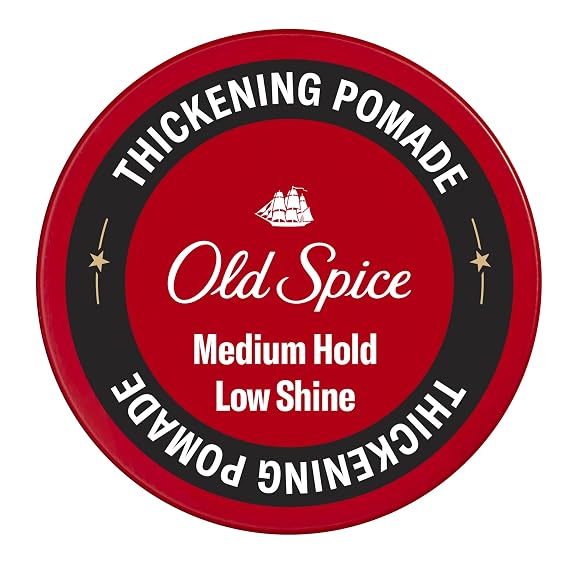 Old Spice Mens Hair Thickening Pomade, Medium Hold with Low Shine, 2.22 oz