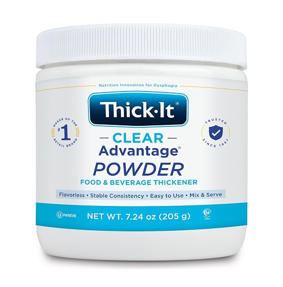 Thick-It Clear Advantage Food & Beverage Thickener Powder For Dysphagia | Flavorless | Stable Consistency | 7.24 Oz Jar