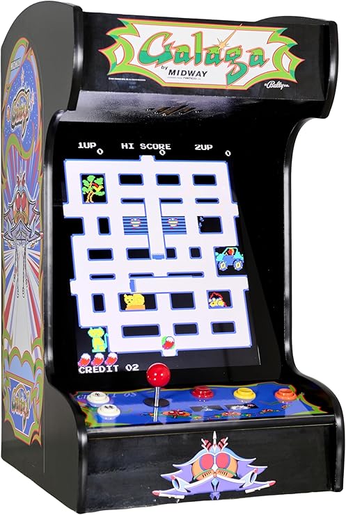 Doc and Pies Arcade Factory Classic Home Arcade Machine - Tabletop and Bartop - 412 Retro Games - Full Size LCD Screen, Buttons and Joystick (Black)