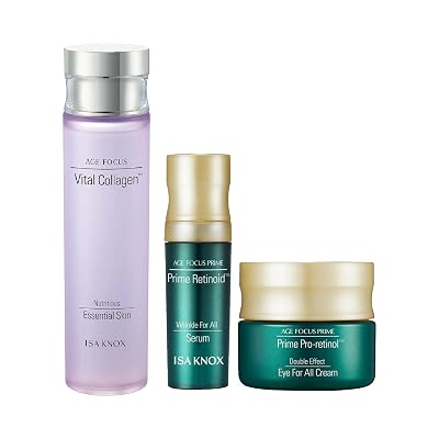 ISA KNOX AGE FOCUS VITAL COLLAGEN Emulsion, PRIME Wrinkle For All Serum & PRIME Eye For All Cream 177 ml5.99 fl oz - Korean Skin Care by LG Beauty. Vitamins C, B12 & E.