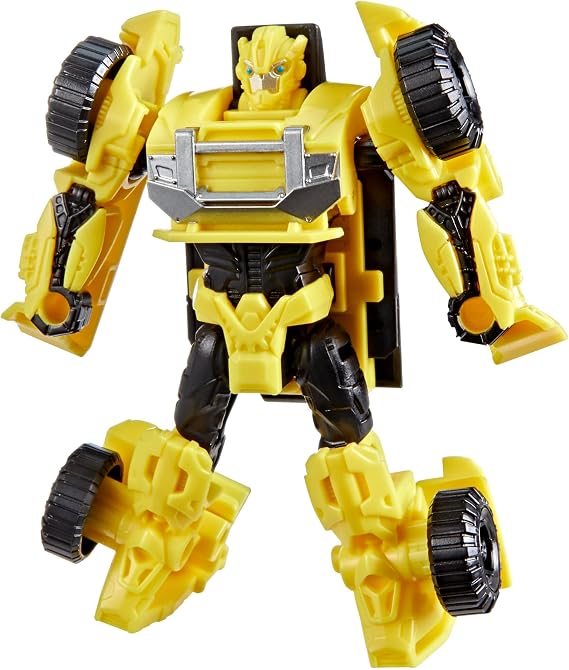 Transformers CYBERWORLD Bumblebee Cyber Changers 4-Inch Action Figure, Quick Change to Offroad Vehicle Mode, Robot Toys for Boys and Girls 6 and Up