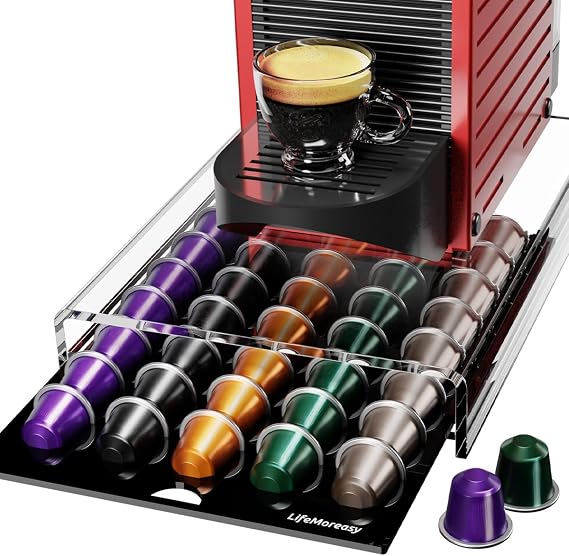 40 Pod Coffee Capsule Storage Drawer Compatible with Nespresso Original Pod