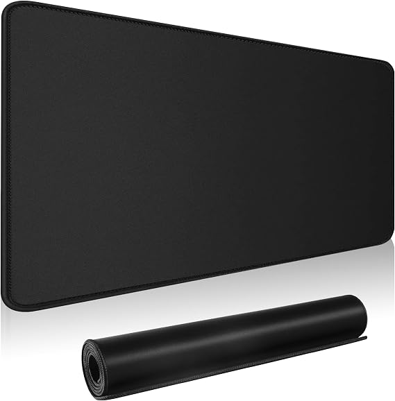 HGWALP Large Gaming Mouse Pad, Extended XXL Computer Game Mouse Mat, Long Keyboard Pad with Stitched Edges,Big Keyboard Mat for Home Office Gaming Work (35.4x15.7x0.12IN, 90x40CM),Classic Black