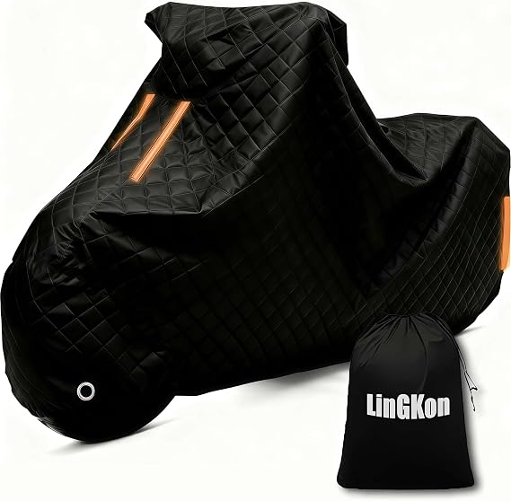 Hail Proof Waterproof Motorcycle Cover for Harley-Davidson XL1200C Sportster 1200 Custom Heavy Duty Motorbike Cover丨for Electric Bikes Mopeds & Mobility Scooters Rain Wind protection Snow-HJ65