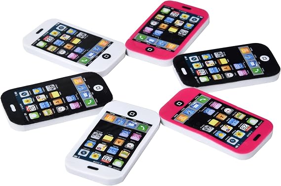 HILAZA 20 Mini Cool Phone Erasers for Kids, Fun Smart Phone Erasers for School, Classroom Supplies, Party Favors and Home Prizes