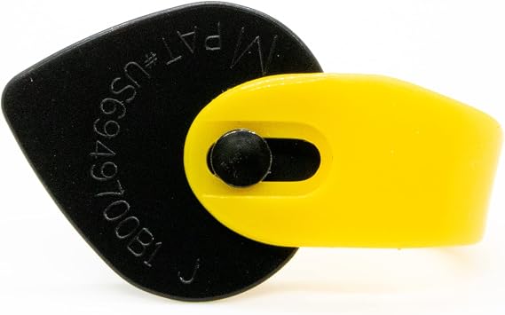 Fred Kelly Picks D5JB-M-3 Delrin Bumblebee Jazz Large Medium Guitar Pick,black/yellow