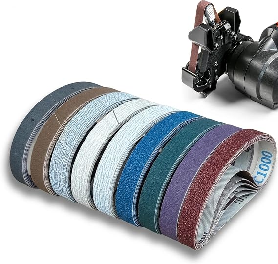 45 PCS 1/2" x 12" Knife Sharpener Sanding Belts for Work Sharp Knife & Tool Sharpener (WSKTS, WSKTS-KT, Mk.1 & Mk.2), Replacement Sharpening Belt Kit with Assorted Multiple Grits