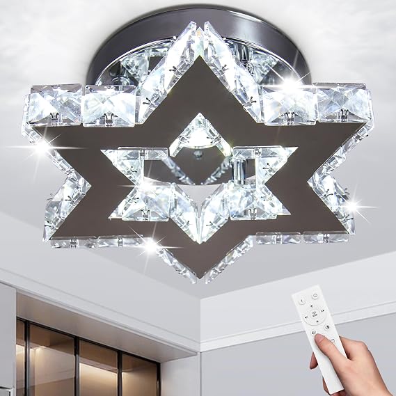 Star Crystal Ceiling Light Flush Mount Dimmable [Energy Class E]