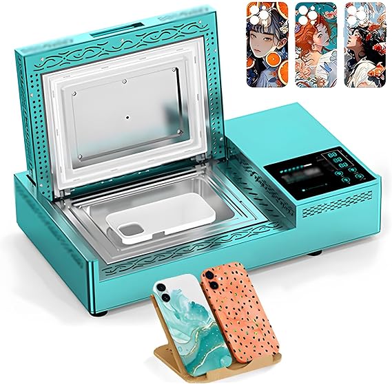 3D Sublimation Heat Press for Phone Cases, Professional Complete Set with 2 molds + 20 Cases | Fast Heating to 180 C, for All Phone Models
