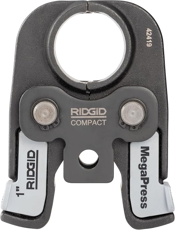 RIDGID 48443 1" MegaPress Compact Press Jaw for Pressing Steel and Black Iron Pipe, 1" Compact Pressing Jaw for Compact Press Tools