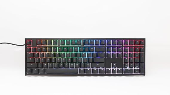 Ducky One 2 Pro 100% Mechanical Keyboard: Quack Mechanics Dampening, Cherry MX2A Red Switches, High-Density PBT Doubleshot Keycaps, RGB, US, Black Pudding