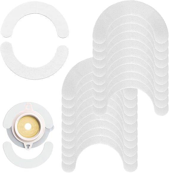 Ostomy Barrier Strips, Coloplast Barrier Strips, 20PCS Stoma Bag Skin Barrier Strip, Elastic Pressure StomaStrips for Active Lifestyle, 14cm Length 8.4cm Width Non-Woven Fabric