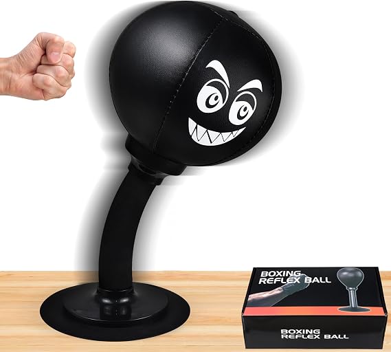 Desktop Punching Bag,Portable Strong Suction Cup Boxing Bag Speed Balls,for Home or Office Boxing Stress Relief Training,Fun Punch Gift for Adult or Coworker(Black)