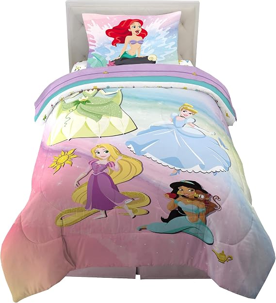 Disney Princess Ariel Kids Bedding Super Soft Comforter And Sheet Set, 4 Piece Twin Size,#34;Official" Disney Product By Franco
