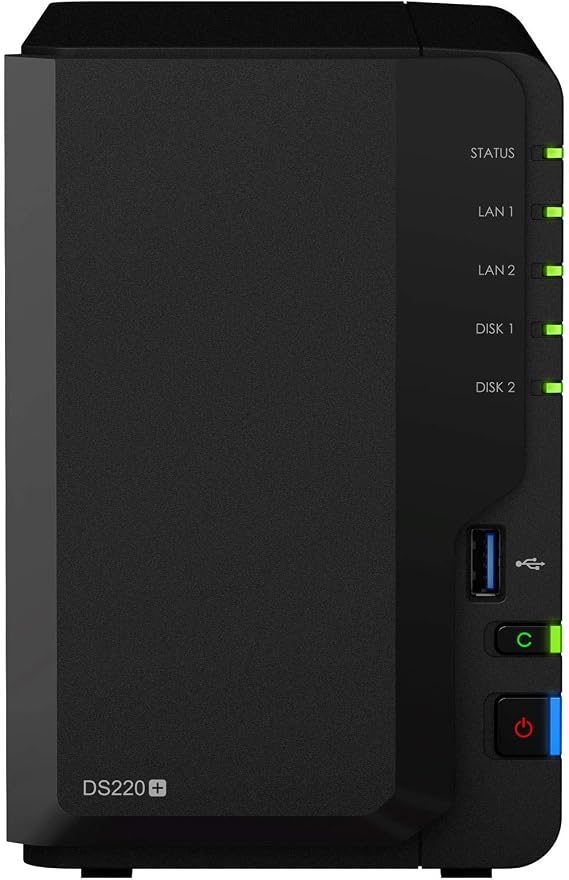 Synology 2 bay NAS DiskStation DS220+ (Diskless),Black