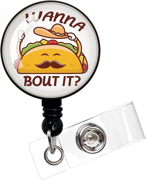 Wanna Bout It,Funny Badge Reel,Retractable ID Card Badge Holder with Alligator Clip,Speech Language Pathologist Badge,SLP Gift,Speech Therapist Badge,Medical MD RN Nurse Badge ID