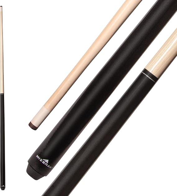 Mizerak 40" Shorty Pool Cue One-Piece Hardwood Billiard Cue Stick with 12mm Leather Tip for Tight Spaces and Precison Shots
