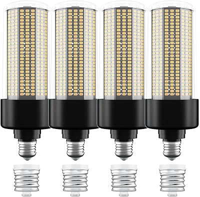 4PCS 80W LED Corn Light Bulb,200W Equivalent Commercial Grade WarmCool White 3000KK E26E39 Medium Base Large Area Lights for Indoor Garage Warehouse Bay Light 500pcs