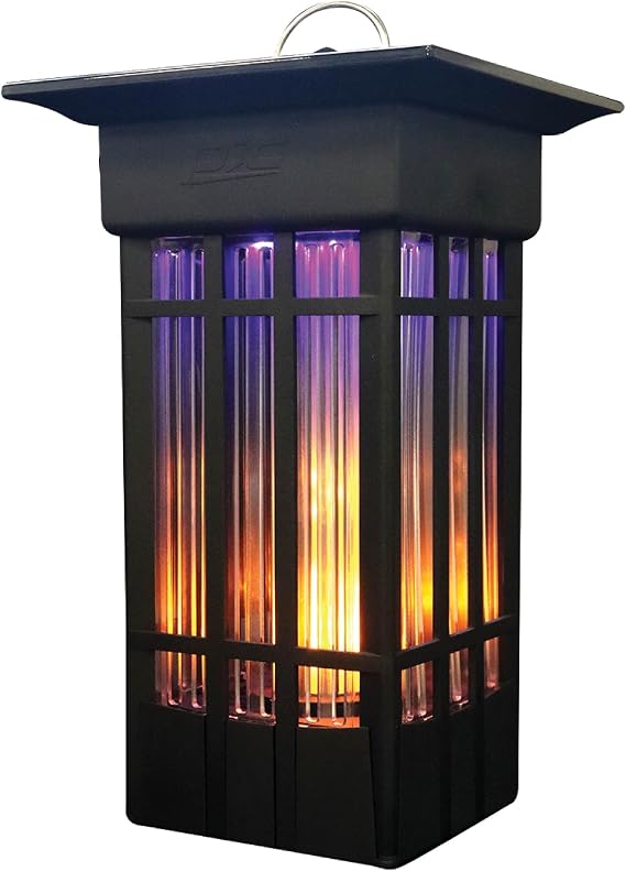 PIC Decorative Flame Effect Bug Zapper Lantern, Flying Insect Trap, 2 Acre Coverage, Outdoor Bug Zapper, Dusk-Til-Dawn Sensor, UV Light, Weatherproof