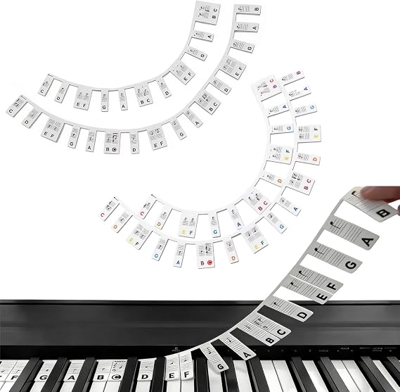 Piano Keyboard Stickers, 2 Pack Piano Keyboard Note Labels, 81-Key