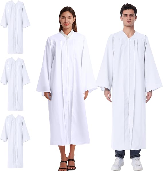 5 Pcs Unisex Matte Choir Robe for Church baptism robes for water baptism,Graduation Gown Judge Pastor Robes