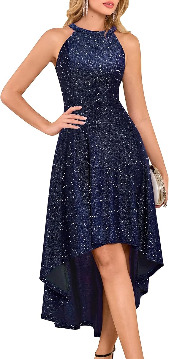 Dressystar Women's Sequin Cocktail Prom Dress Sparkly Formal Wedding Guest