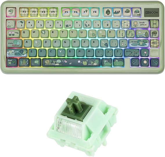 KiiBoom Phantom81 Lite 75% Gasket Mechanical Keyboard with Matcha Latte V2 Linear Mechanical Switch Set