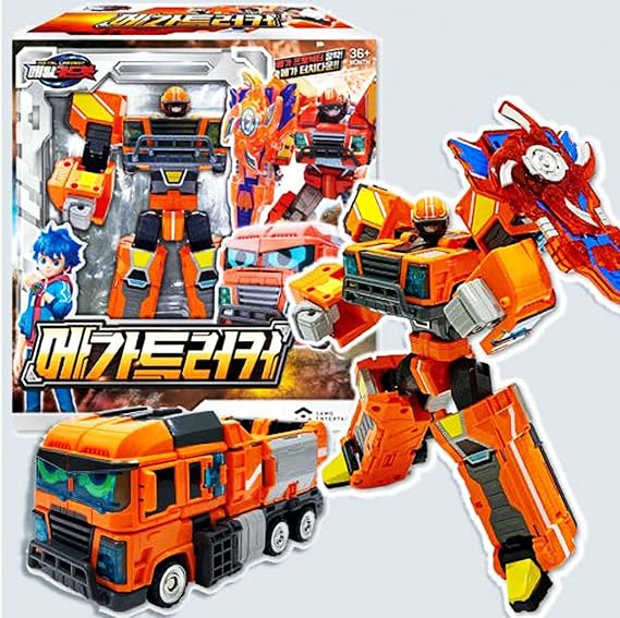 Metal Cardbot MEGA Trucker Orange Truck Transforming Robot Car Card Toy
