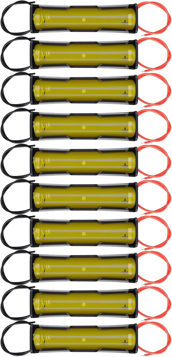 FancyWhoop 10pcs 18650 Battery Holder Single 18650 Battery Case for 18650 Battery with 5.91Inch Connect Lead