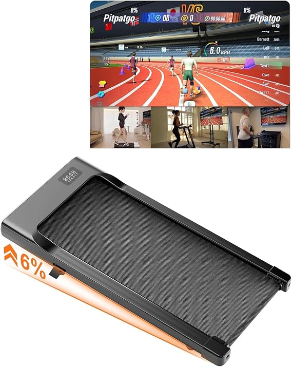 Superun Walking Pad Raceable 6% Incline 6/12km/h Under Desk Treadmill