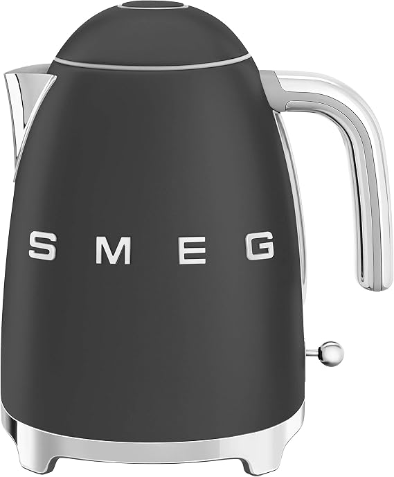 Smeg 50’s Style Jug Kettle, Soft Opening, 360 Swivel Base, Anti-Slip Feet, 300W, 1.7L, Matte Black