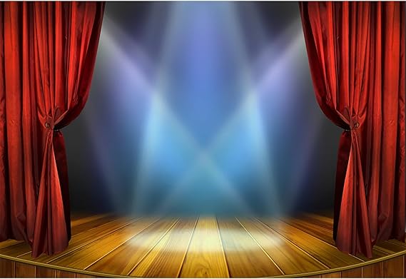 5x3ft Red Curtain Stage Backdrop Photography Background Concert Backdrop | Vinyl Red Carpet Spotlight Celebrate Festival Party Show Time Talent Show Display Photography Background Birthday Party Decor