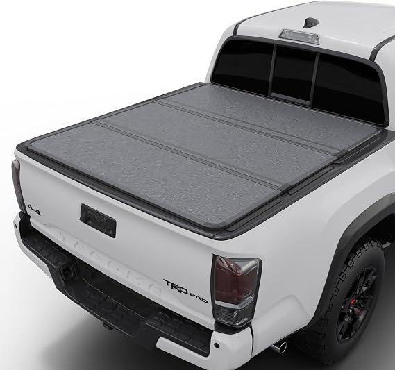 Toptiny Hard Folding Truck Bed Tonneau Cover |THTF022|Fits 2016-2026 Toyota Tacoma w/OE Track System 6' 2" Bed (73.7")